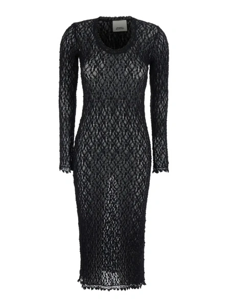 Rochii 'BELSANE' black Long dress with all-over lace trim in cotton blend for women