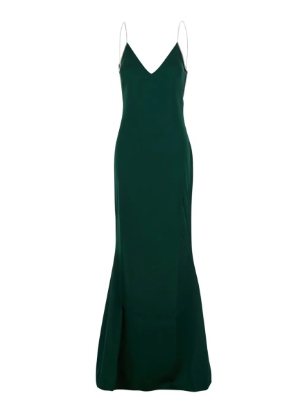Rochii green Long dress with crystal design in acetate blend for women