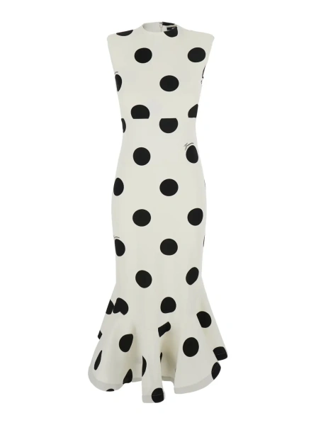 Rochii LA ROBE PALMIER POIS is a long dress with long sleeves and a V-neck in Viscose, Polyamide and Elastane in Off-White for women