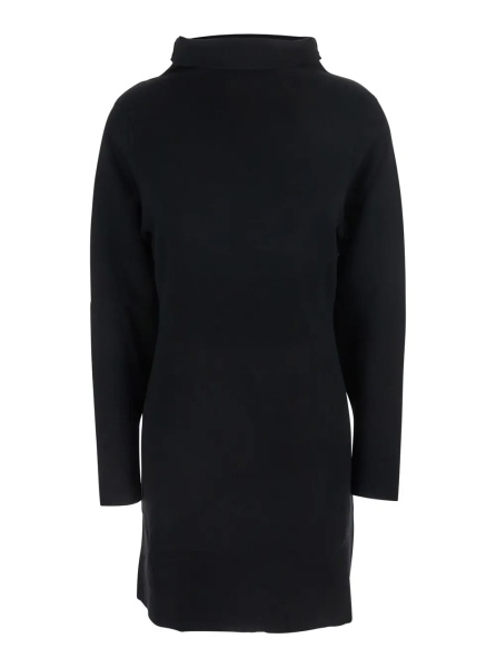 Rochii P.A.R.O.S.H. Black Turtleneck Midi Dress in Wool and Cashmere Woman