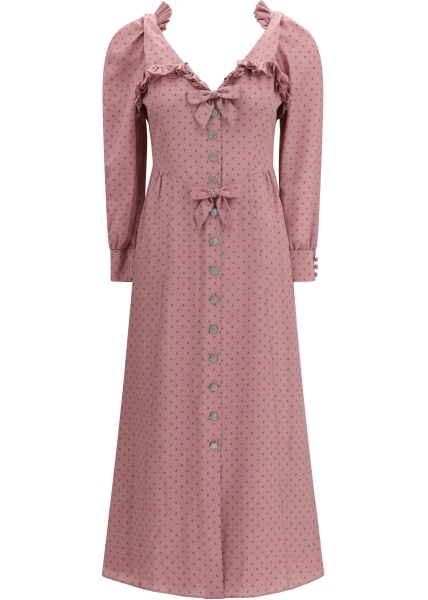 Rochii Polka Dot Midi Dress with Ruffles
