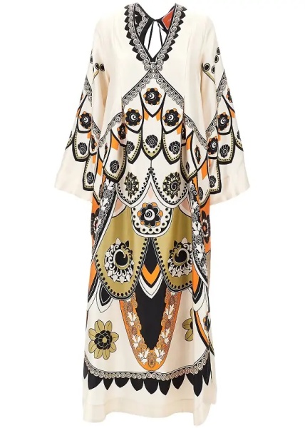 Rochii Printed silk 'Twin Flame' long dress