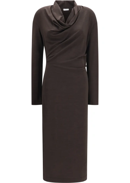 Rochii Techno wool jersey Draped Dress with monili