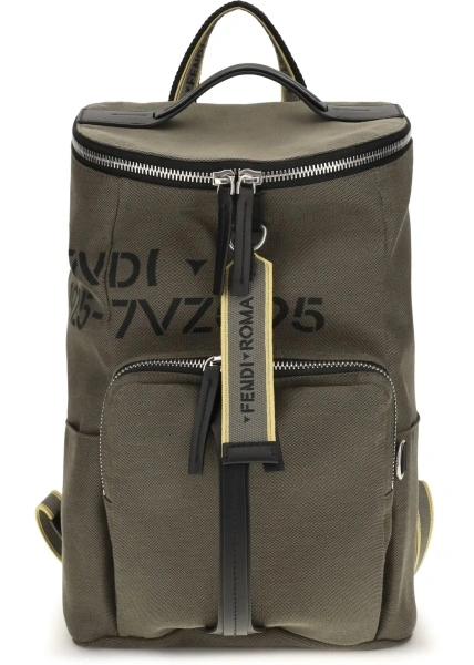 Rucsac Fendi multicolor din canvas