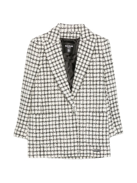 Sacou Balmain alb din material textil si lana