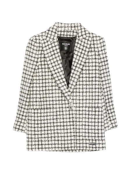 Sacou Balmain alb din material textil si lana