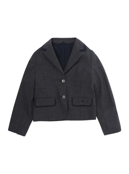 Sacou blue Jacket with logo patch on the front in fabric Girl