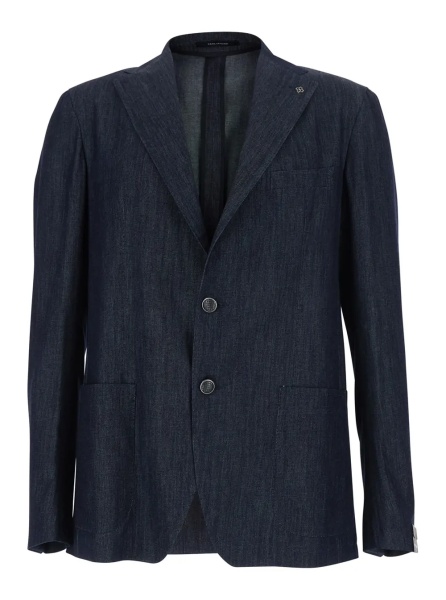 Sacou Blue Single-breasted Jacket In Denim for Men