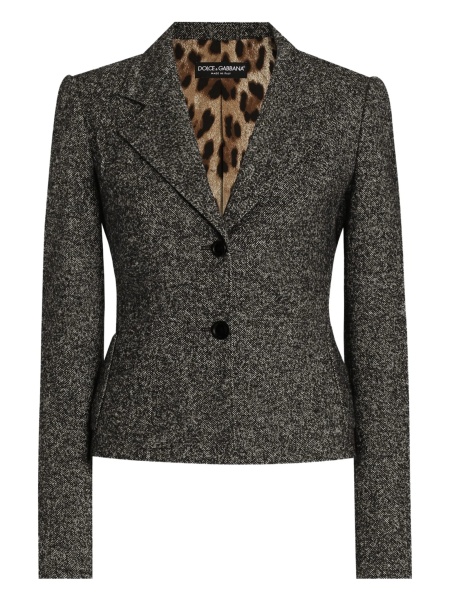 Sacou Dolce & Gabbana gri din lana si poliamida