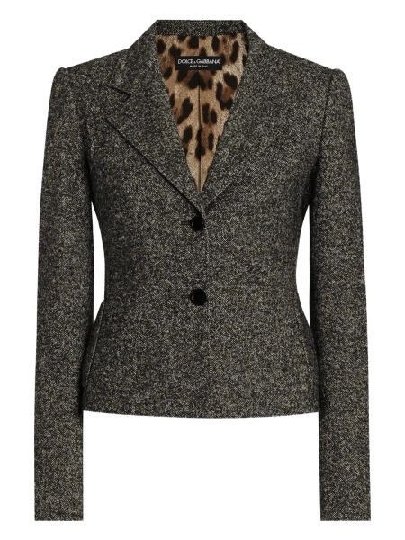 Sacou Dolce & Gabbana gri din lana si poliamida