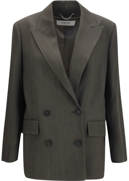 Sacou Double-breasted Blazer with drawstring