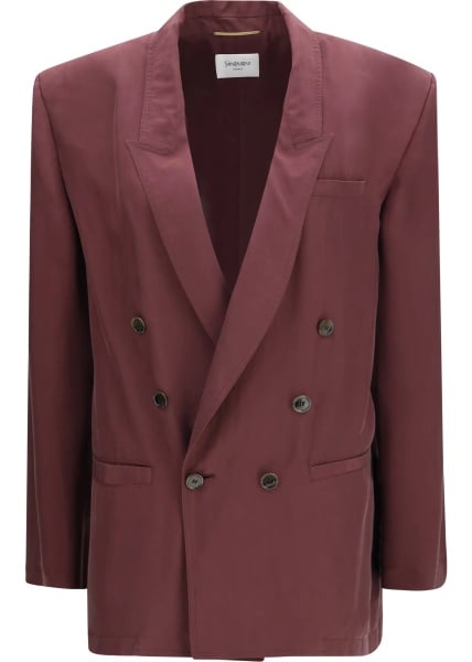 Sacou Double-breasted fluid silk Blazer