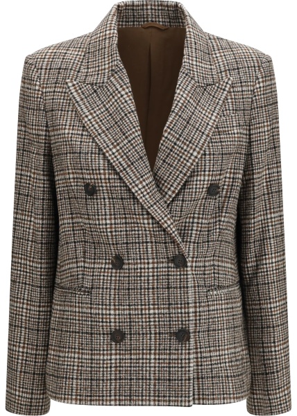 Sacou Double-breasted Jacket in alpaca and wool blend