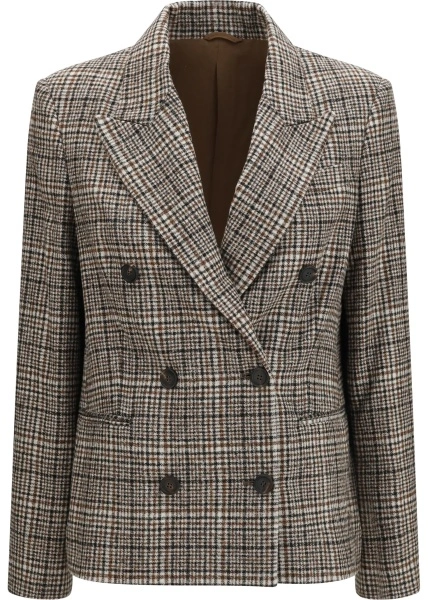 Sacou Double-breasted Jacket in alpaca and wool blend