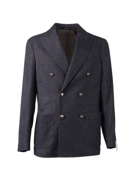 Sacou elegant BRERAS MILANO albastru din spandex/elastan si bumbac