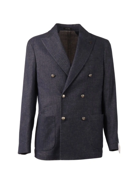 Sacou elegant BRERAS MILANO albastru din spandex/elastan si bumbac