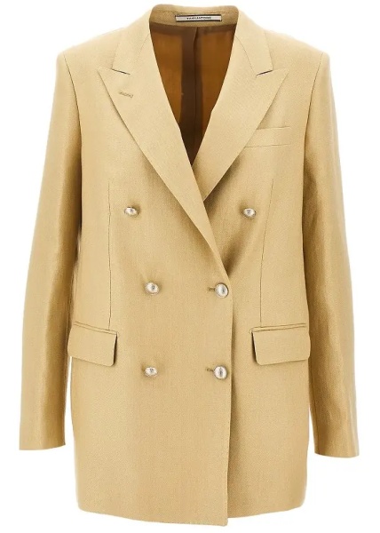 Sacou 'Jasmine' double-breasted linen jacket