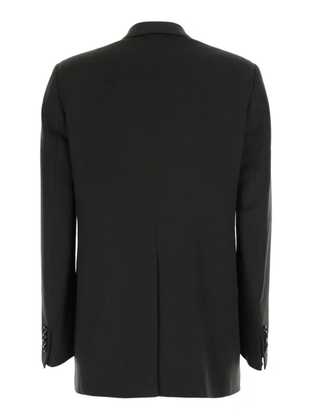 Sacou 'Jasmine' Green Double-breasted Jacket with Peak revers in cashmere women