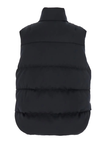 Sacou 'Otis' Black High-Neck Vest with Logo Patch on the Chest in Tech Fabric Woman