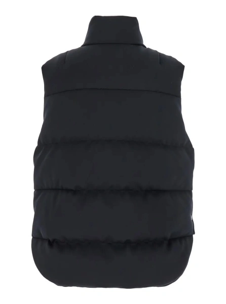 Sacou 'Otis' Black High-Neck Vest with Logo Patch on the Chest in Tech Fabric Woman