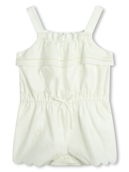 Salopeta Chloe alba din bumbac organic