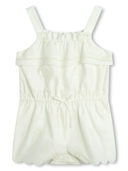 Salopeta Chloe alba din bumbac organic