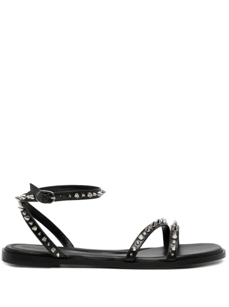 Sandale Alexander McQueen negre din piele
