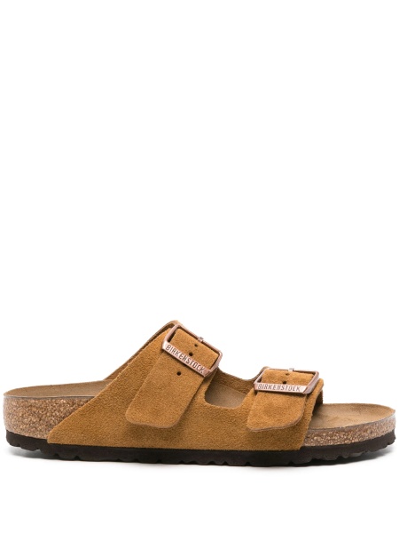 Sandale Birkenstock arizona maro din piele intoarsa