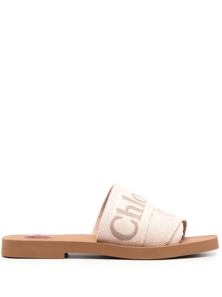 Sandale Chloe neutre din material textil