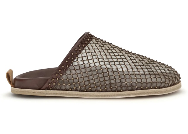 Sandale Mesh Mules with rhinestones