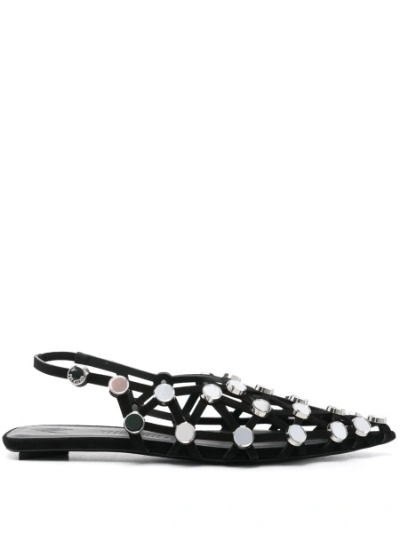 Sandale THE ATTICO negre din poliuretan si piele intoarsa