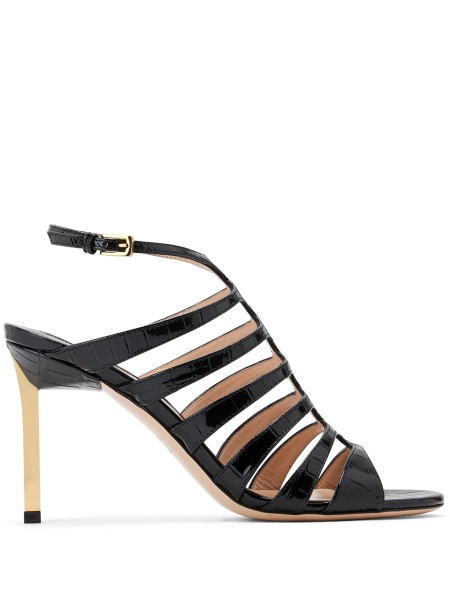 Sandale Tom Ford negre din metal si piele