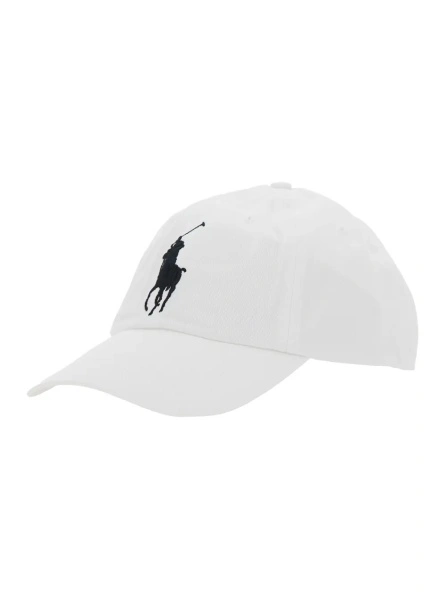 Sapca Baseball Cap with Maxi Pony on the Front and Numeric Detail on the Side in White Cotton for Men