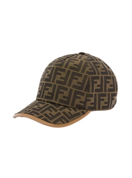Sapca Baseball Hat with FF All-Over Motif in Cotton Blend Brown Men