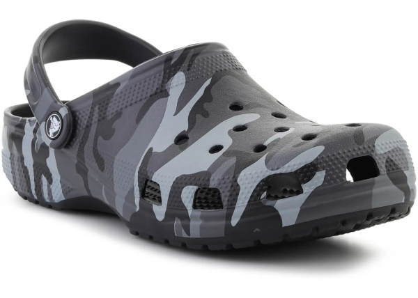 Slapi CLASSIC CAMOUFLAGE CLOG BLACK/SLATE GREY