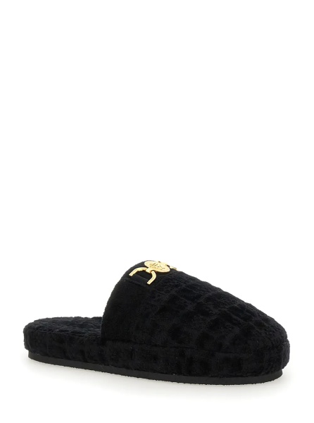 Slapi Slippers with fabric logo plate black men