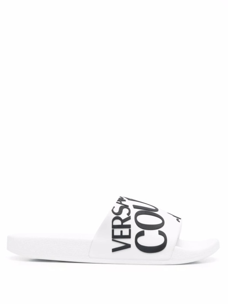 Slapi Versace Jeans Couture albi din cauciuc