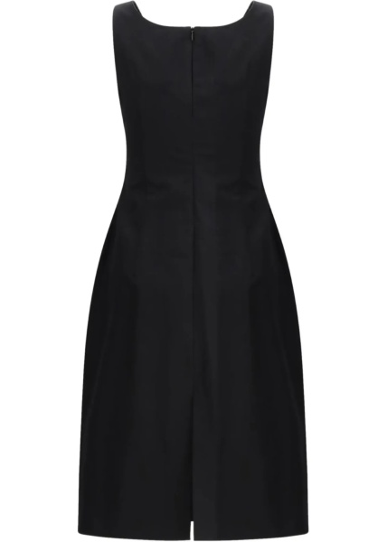 Sleeveless Dress with a draped neckline