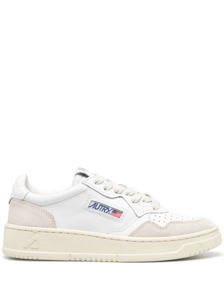 Sneakers AUTRY albi din nylon si piele intoarsa