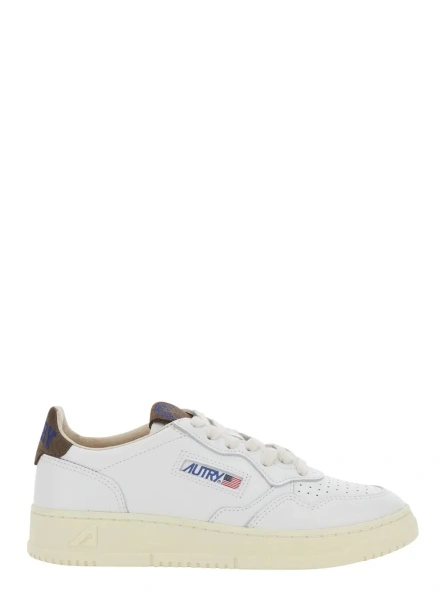 Sneakers AUTRY albi din piele 'Medalist'