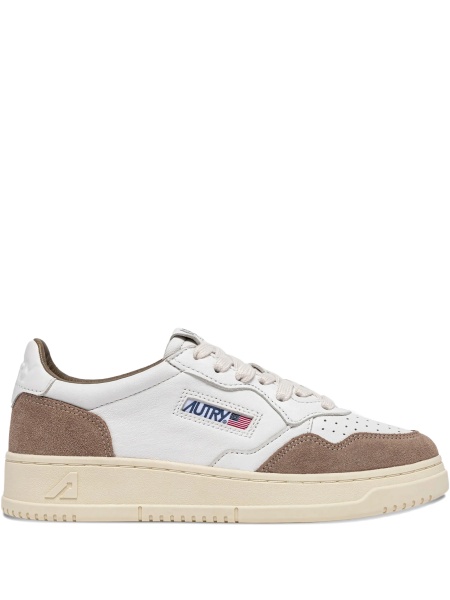 Sneakers AUTRY albi din piele si piele intoarsa