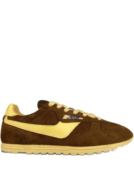 Sneakers AUTRY maro din piele intoarsa si piele