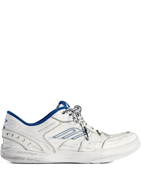 Sneakers Balenciaga albi din polyester si piele