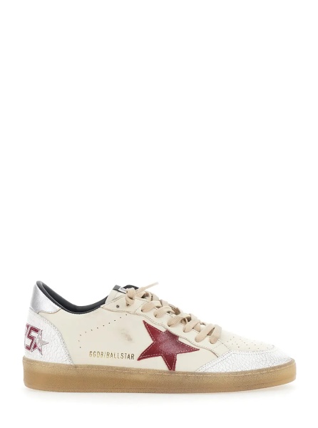 Sneakers 'Ballstar' Beige Sneakers Low Top with star patch on the side in leather for men