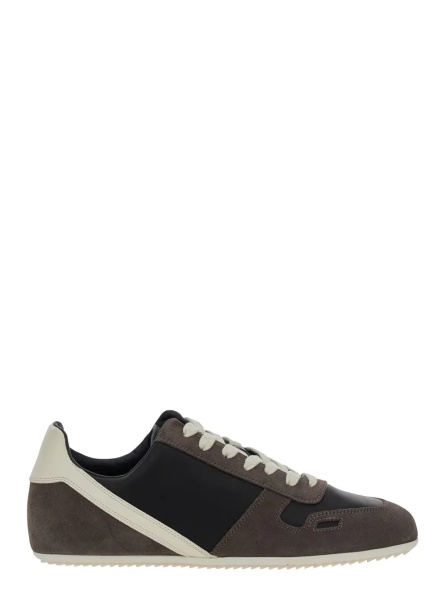 Sneakers Black Low-Top Sneakers with Suede Inserts in Leather Woman