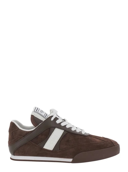 Sneakers Brown Low Top Sneakers with Logo Patch on the Tongue in Suede for Women