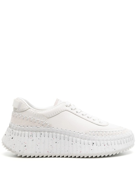 Sneakers Chloe albi din piele