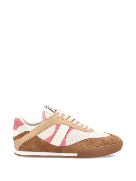 Sneakers Chloe neutri din piele si polyester