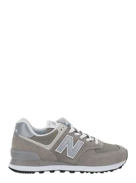 Sneakers 'Classic' Grey Sneakers with leather and side logo detail in fabric unisex