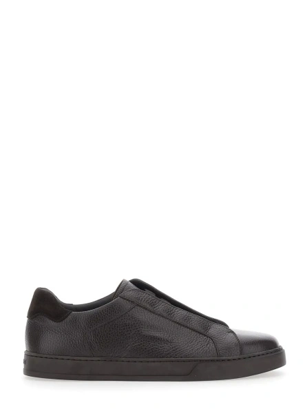 Sneakers Doucal's maro din piele